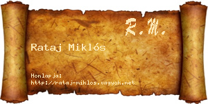 Rataj Miklós névjegykártya